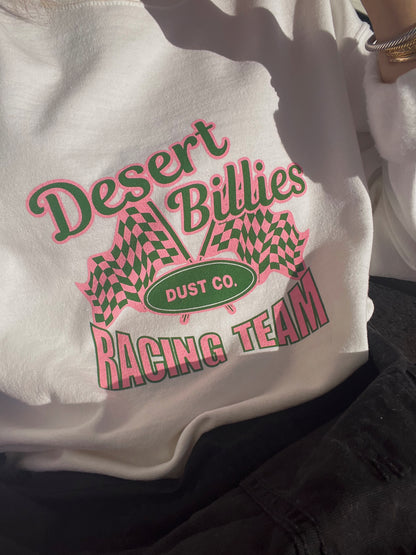 Pink and Green Racing Team Crewneck